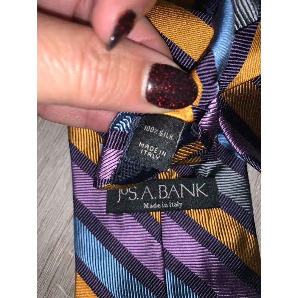 Jos. A. Bank  Men's Silk Striped Necktie‎ Set of 5 Multicolor
